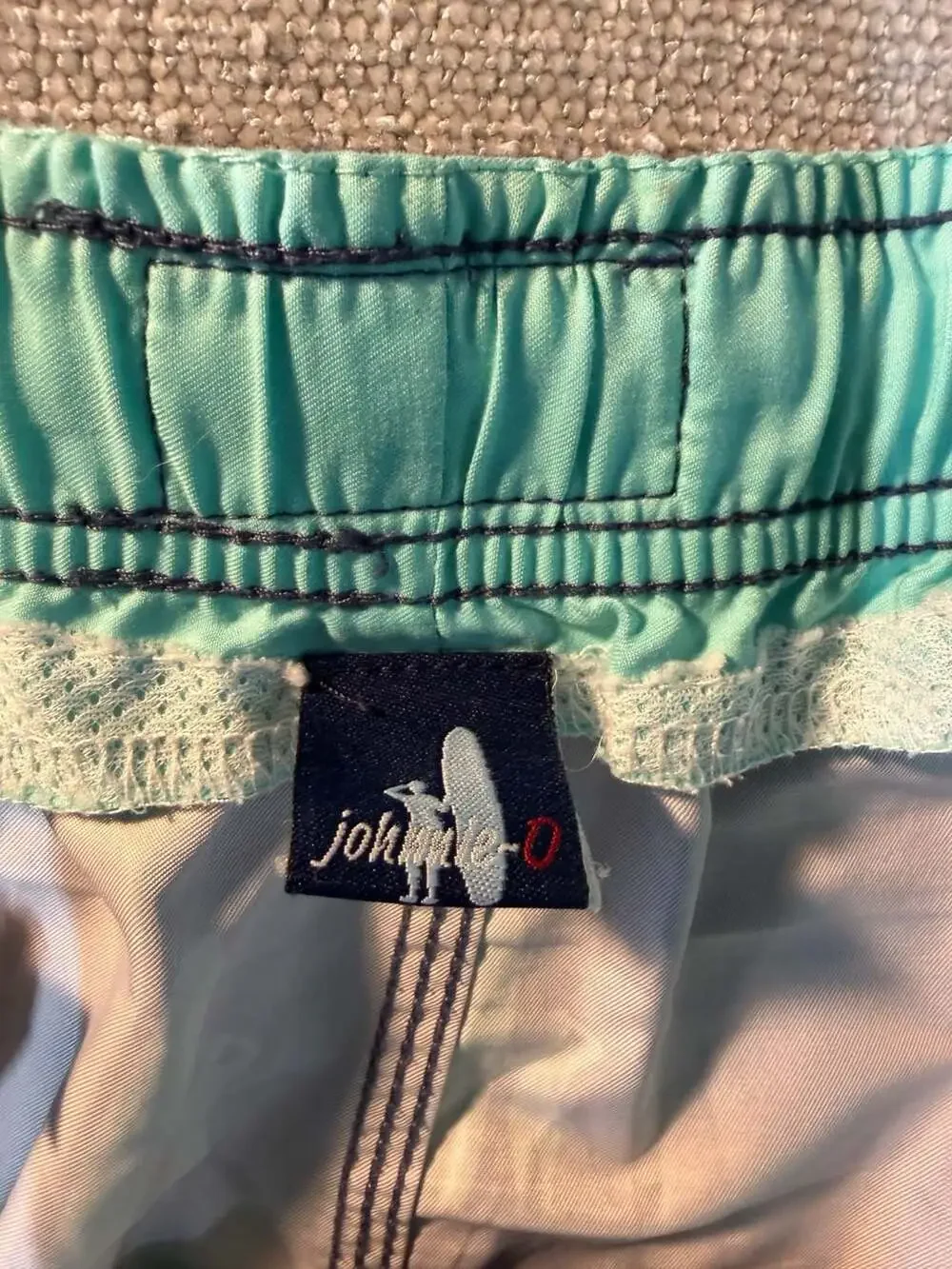 Johnnie-O West Coast Prep Men's Surfboard All-Over Print Swim Trunks Size XL